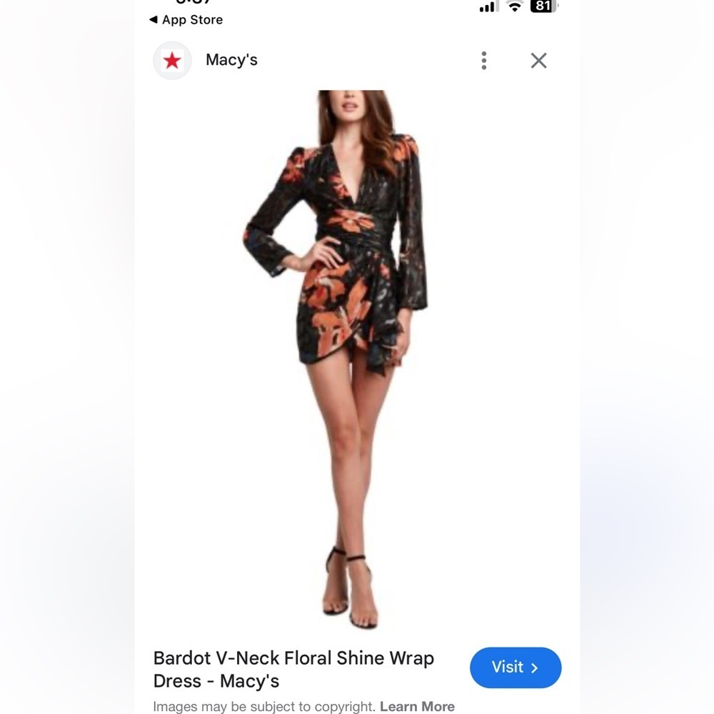 Floral Shine Wrap Dress